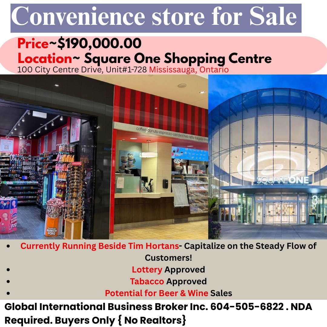 Convenience Store for Sale in Square One, Mississauga 